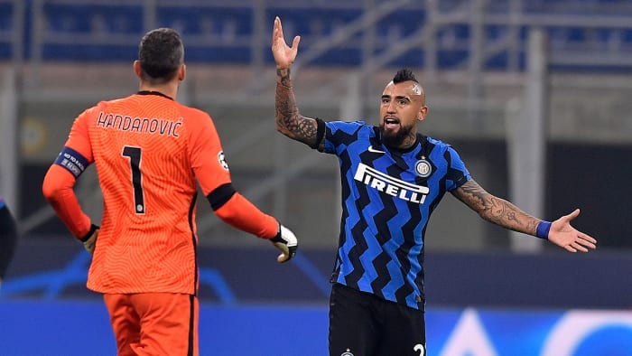 Arturo Vidal and Inter Milan are in peril in Champions League